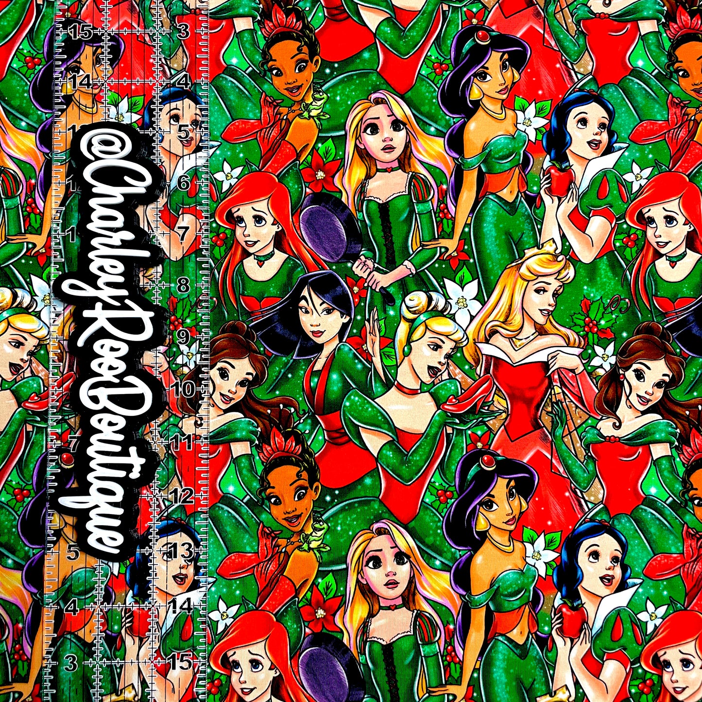 9x14 Tumbler Cut, Custom Fabric, CottonSpandex, High Quality, Mask Cut, Tumbler Fabric, Holiday Princesses