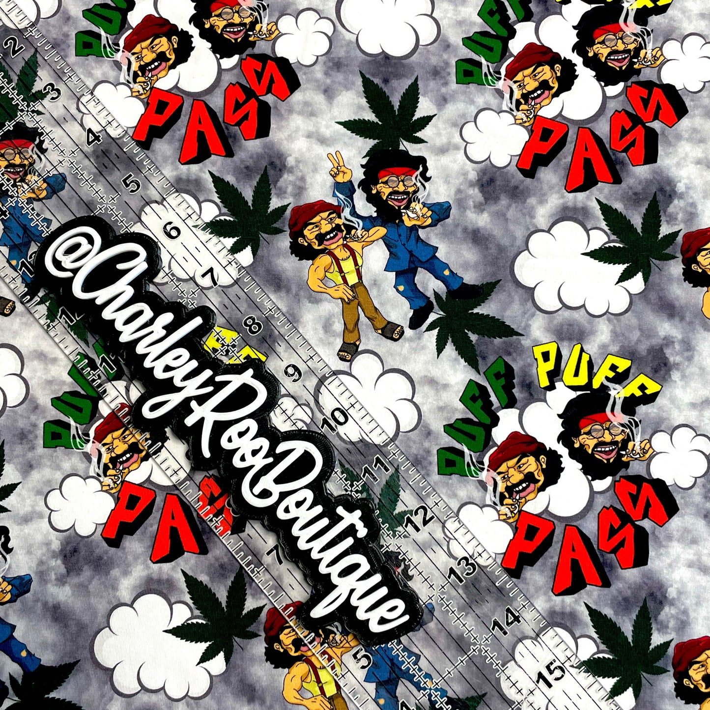 9x14 Tumbler Cut, Custom Fabric, CottonSpandex, High Quality, Mask Cut, Tumbler Fabric, Weed, Stoner, Puff Puff Pass