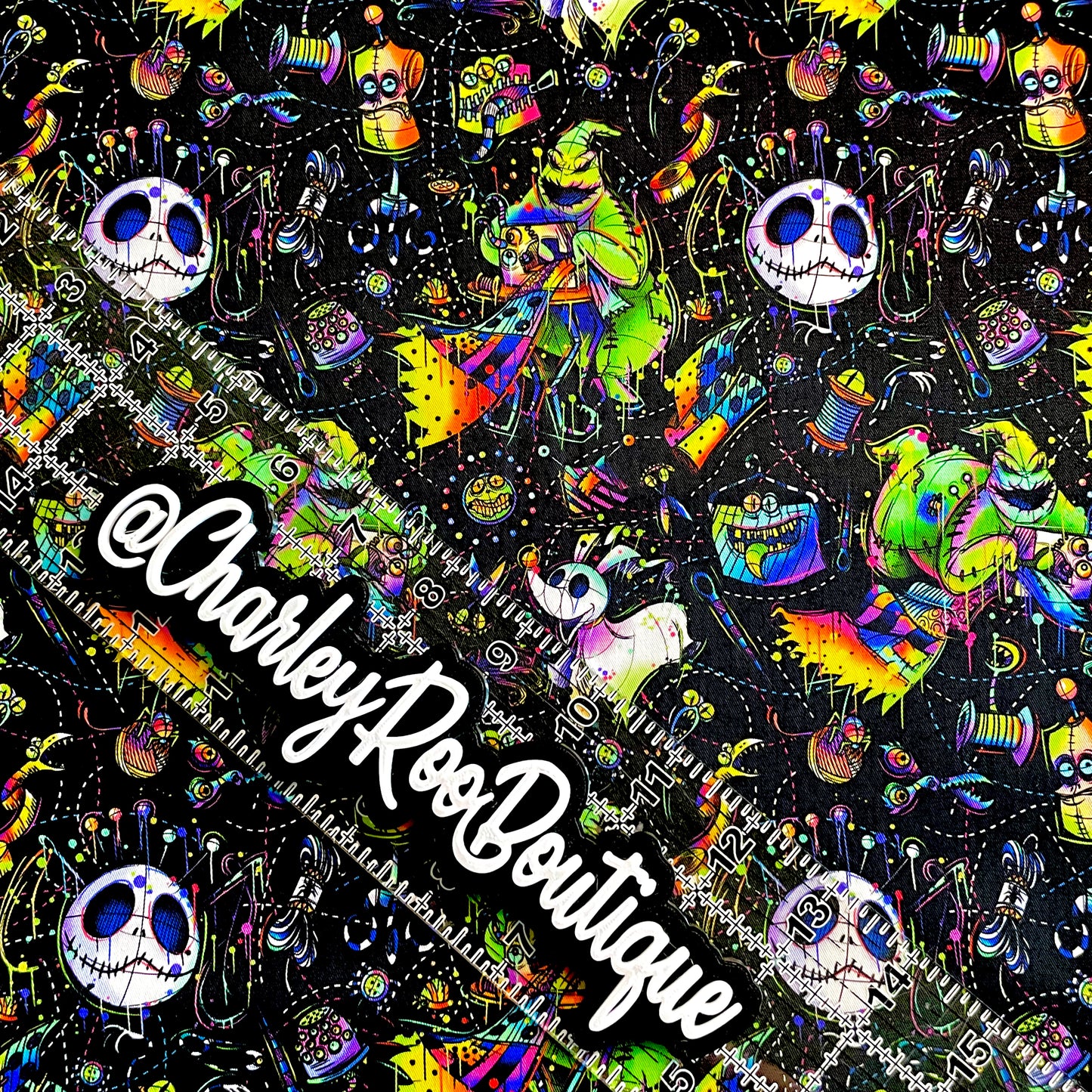 9x14 Tumbler Cut, Custom Fabric, CW Cotton Woven, High Quality, Mask Cut, Tumbler Fabric, NBC Splitting Seams on Black