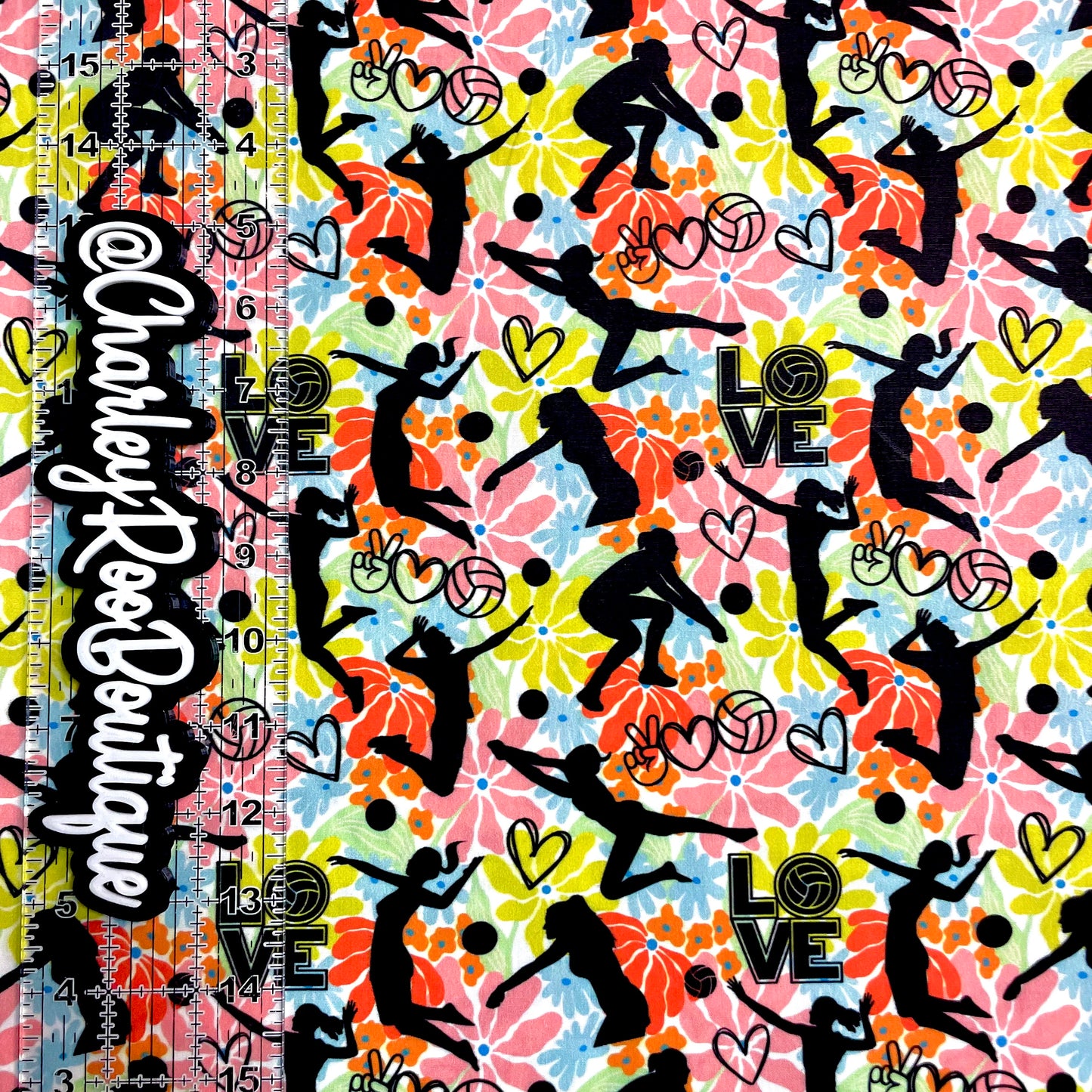 Exclusive, 9x14 Tumbler Cut, Custom Fabric, CW Cotton Woven, High Quality, Tumbler Fabric, Floral Volleyball