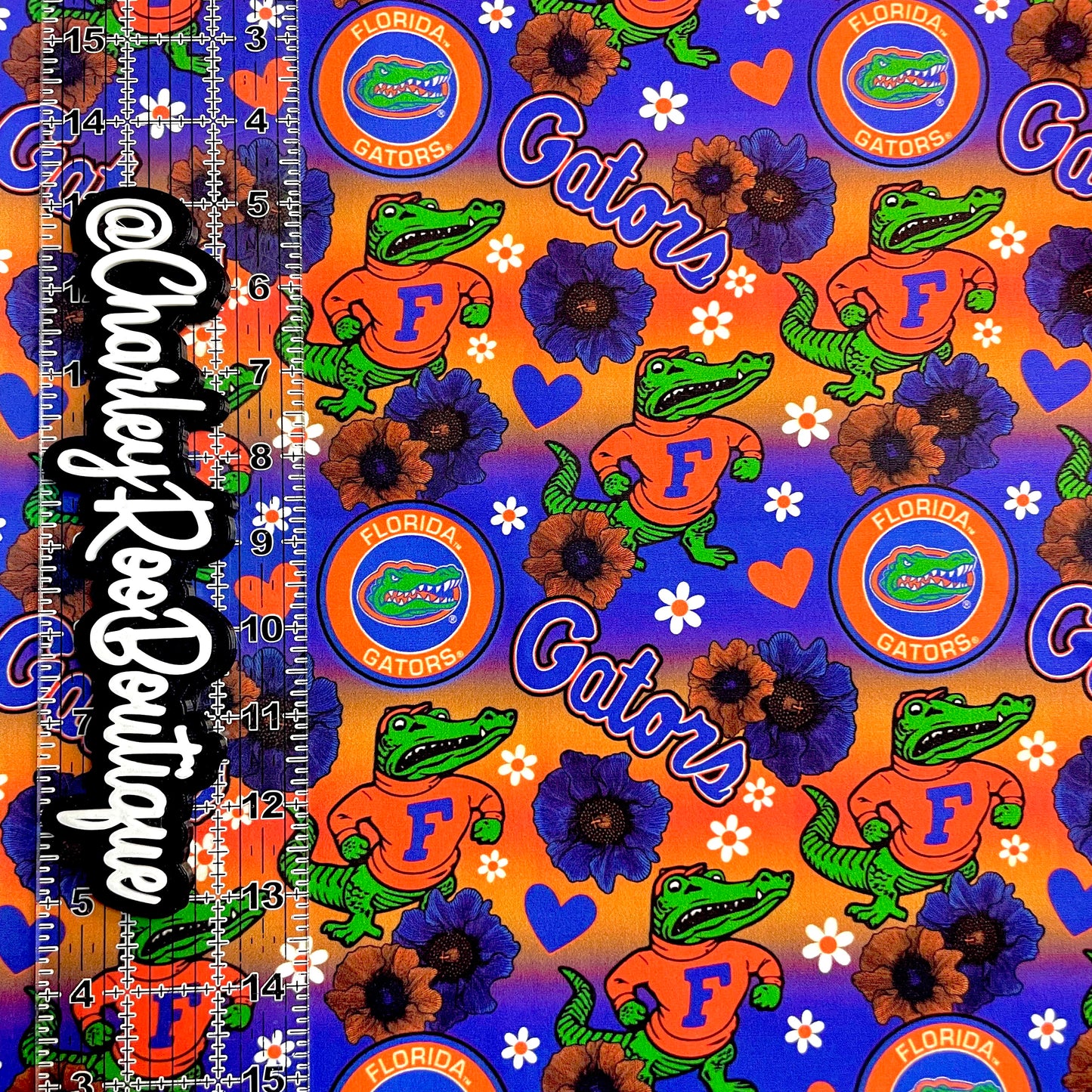 Exclusive, 9x14 Tumbler Cut, Custom Fabric, CW Cotton Woven, High Quality, Tumbler Fabric, Florida, Floral Gator