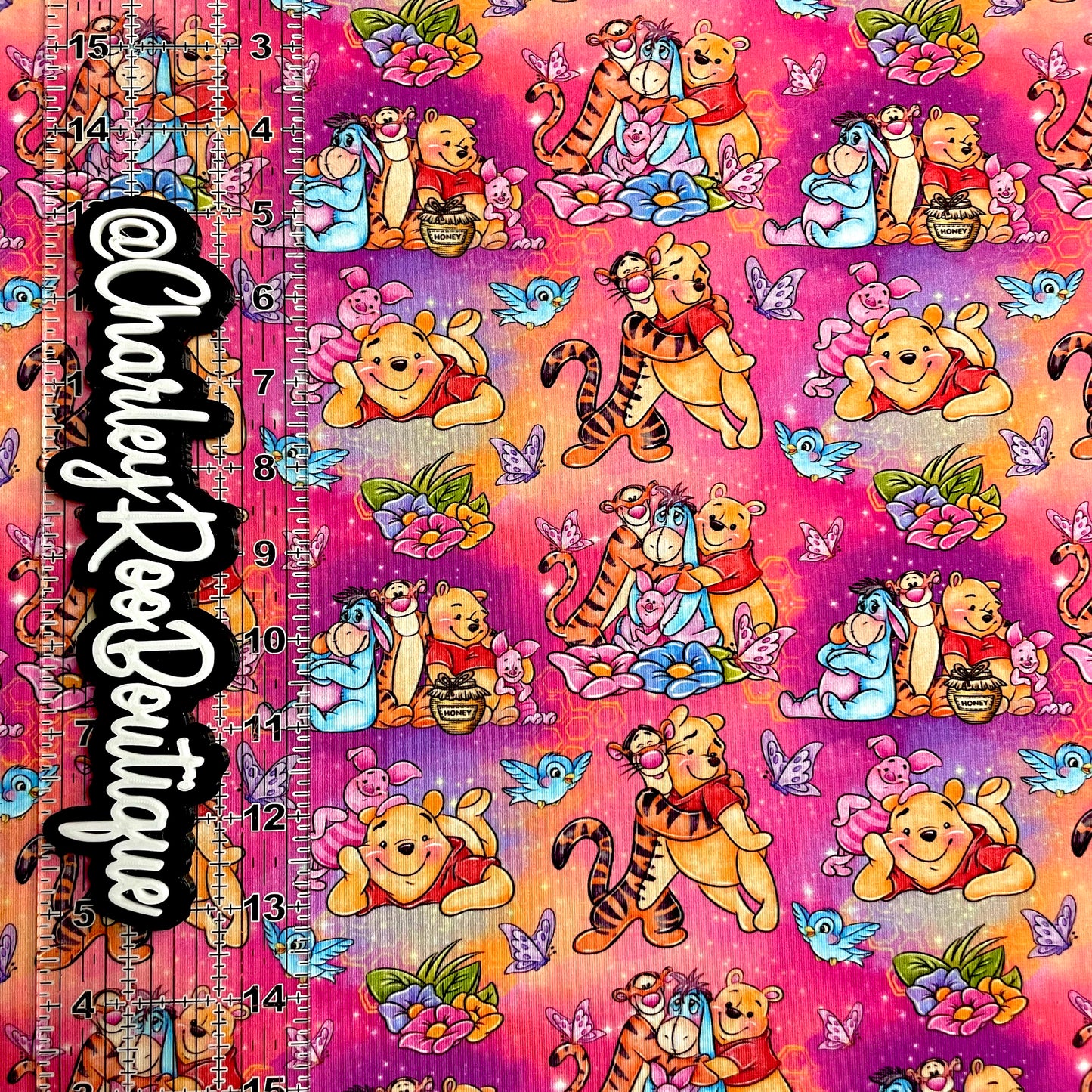 Exclusive, 9x14 Tumbler Cut, Custom Fabric, CottonSpandex, High Quality, Tumbler Fabric, CRB Hunny Bear