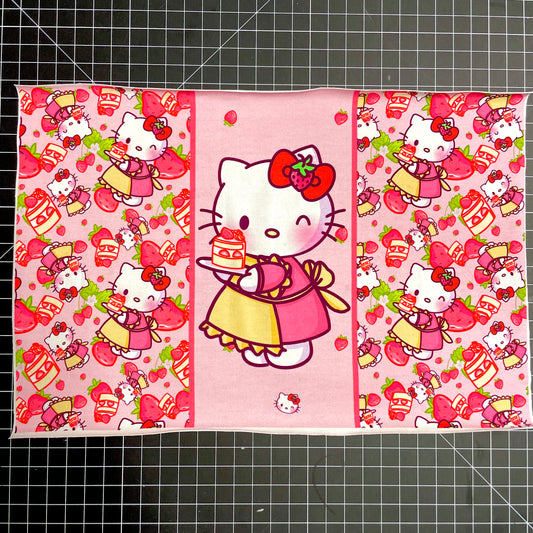 9x14 Tumbler Cut, Custom Fabric, CottonSpandex, High Quality, Halloween, Mask Cut, Tumbler Fabric, Strawberry Kitty, Precut