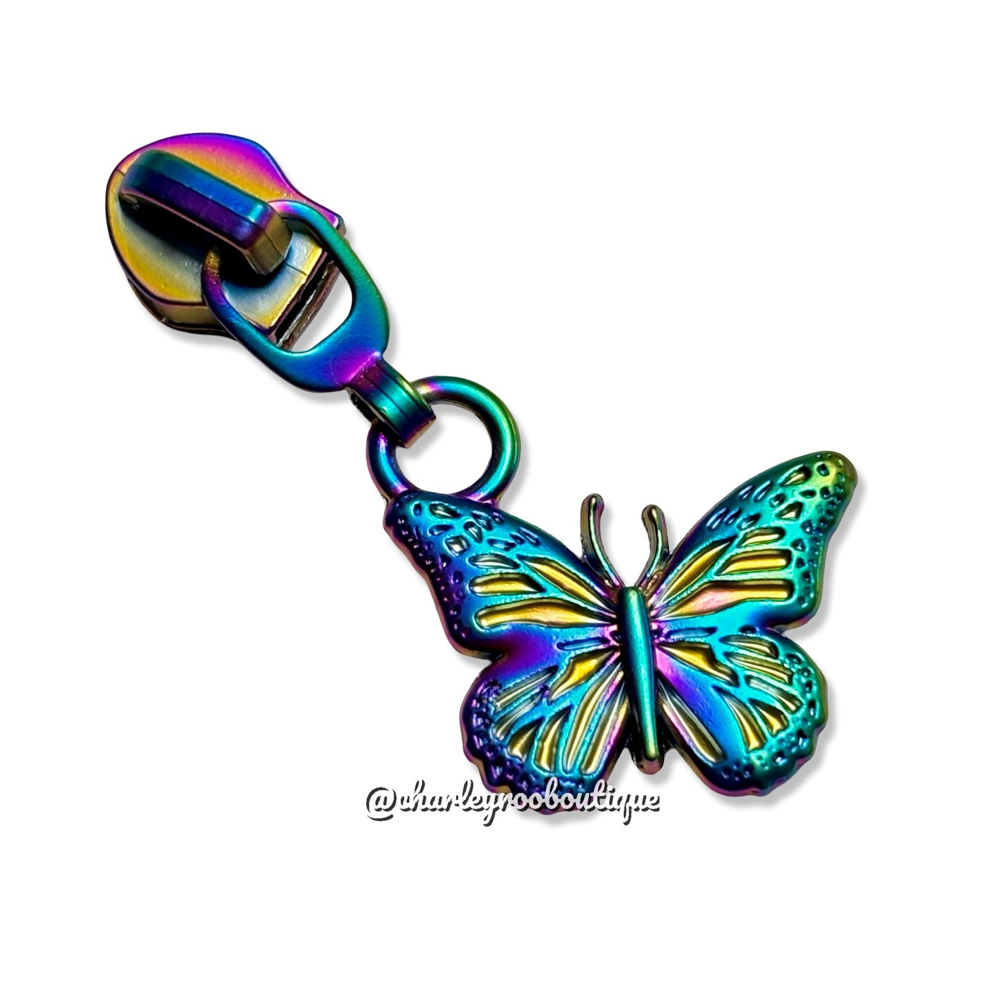 Zipper Pull, Butterfly, Matte Rainbow