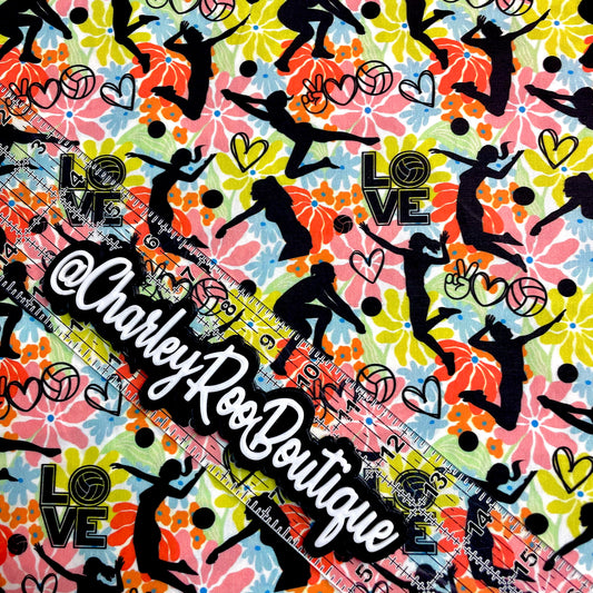 Exclusive, 9x14 Tumbler Cut, Custom Fabric, CW Cotton Woven, High Quality, Tumbler Fabric, Floral Volleyball