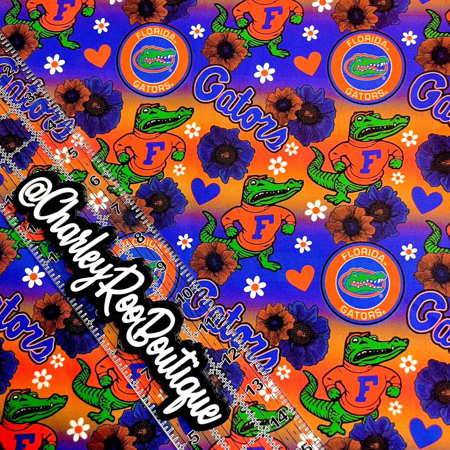 Exclusive, 9x14 Tumbler Cut, Custom Fabric, CW Cotton Woven, High Quality, Tumbler Fabric, Florida, Floral Gator