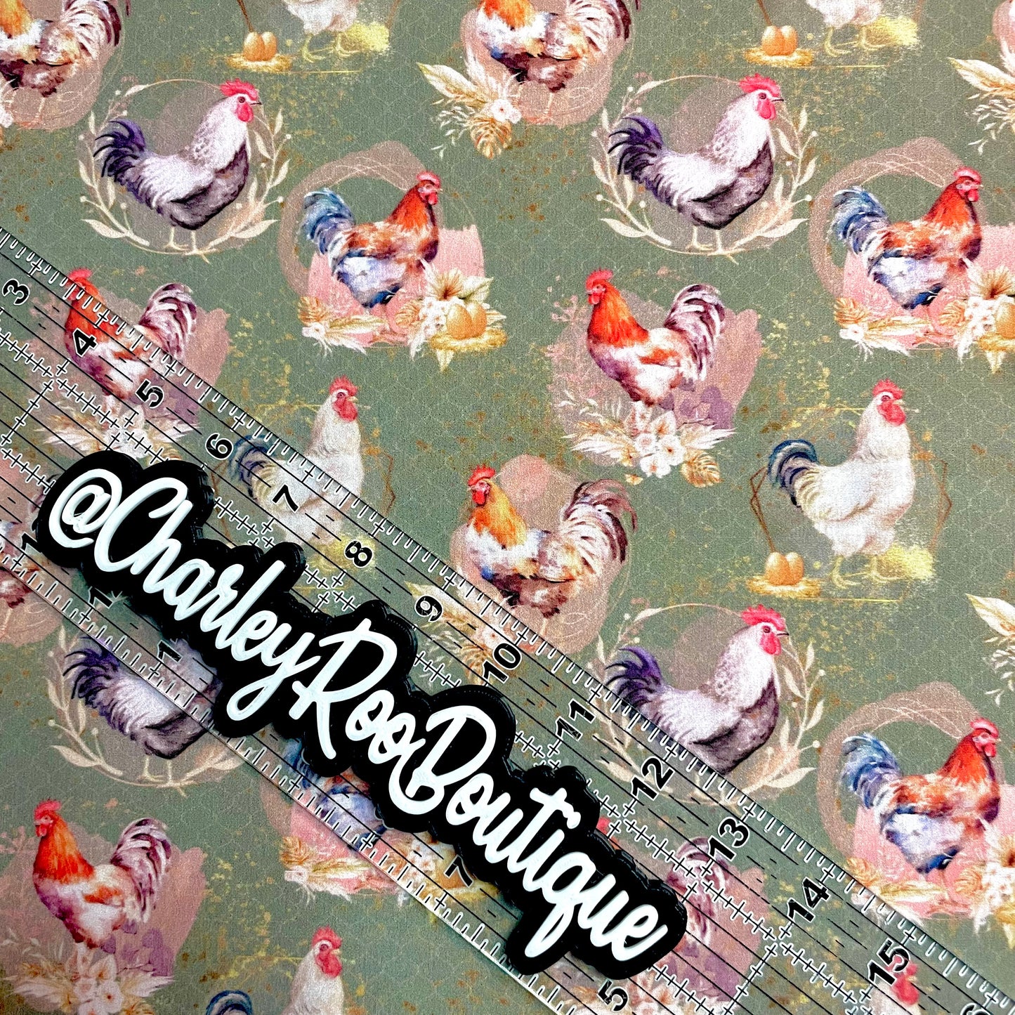 Exclusive, 9x14 Tumbler Cut, Custom Fabric, CW Cotton Woven, High Quality, Tumbler Fabric, Boho Chickens, Farm Life