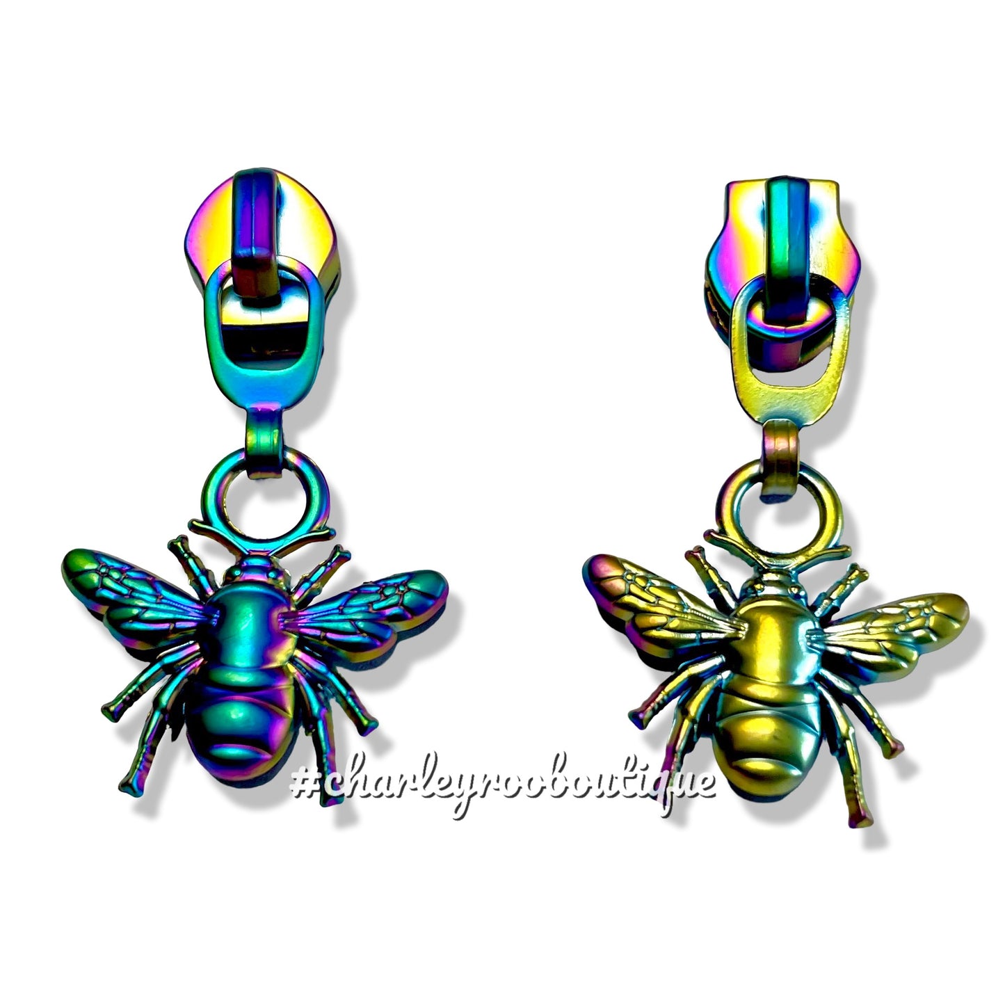 Zipper Pull, Bee, Matte Rainbow