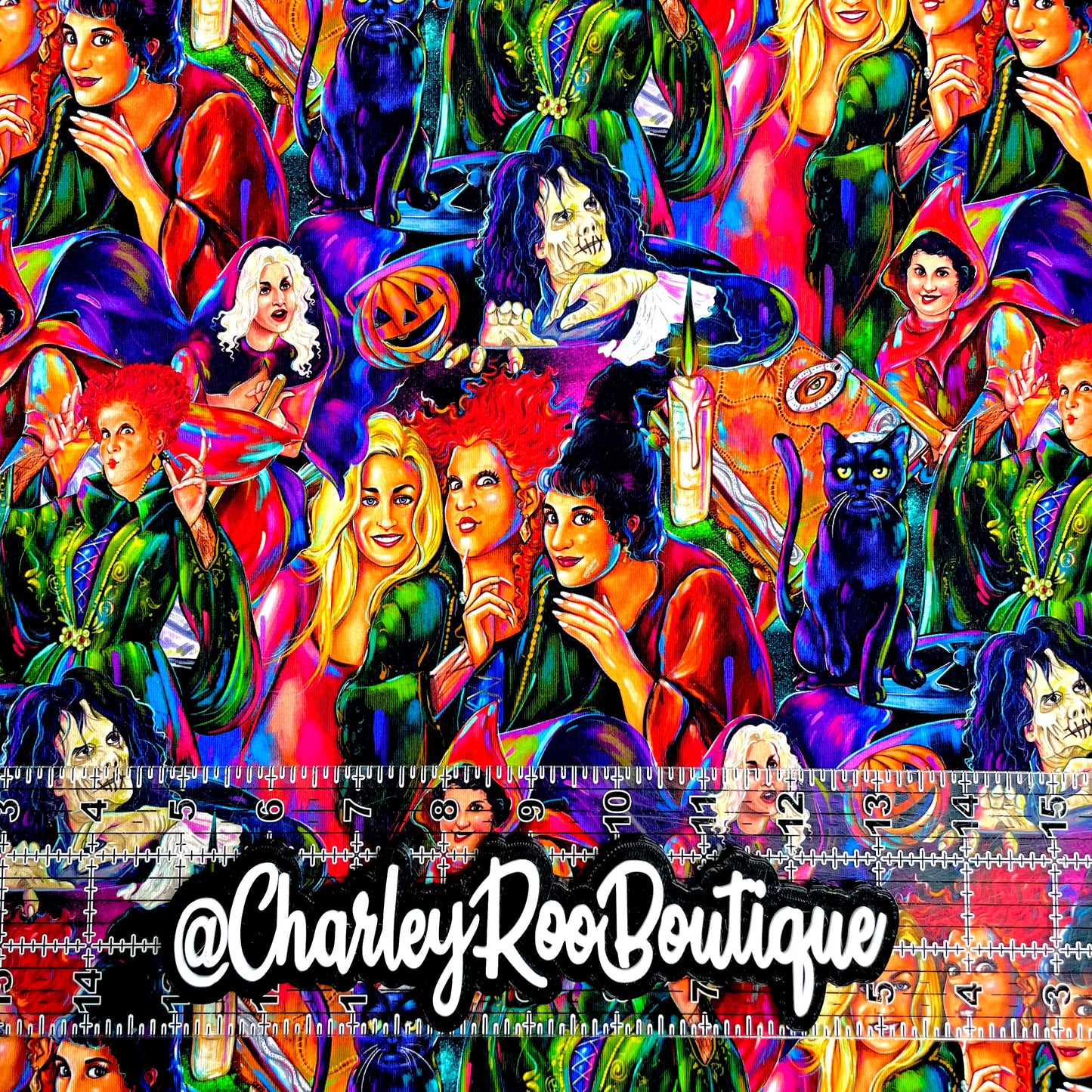 9x14 Tumbler Cut, Custom Fabric, CottonSpandex, High Quality, Mask Cut, Tumbler Fabric, Halloween, Hocus, Sisters, Spell, Glorious Morning, Stacked
