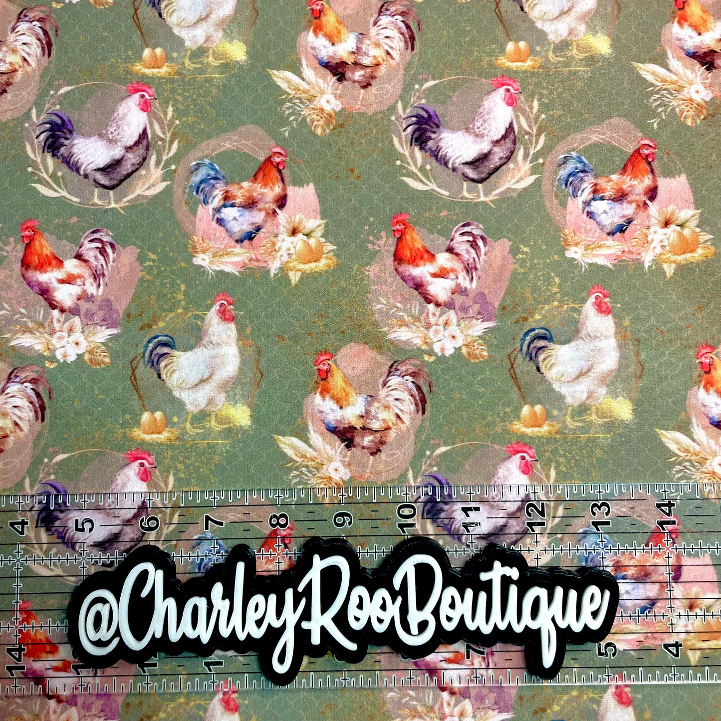 Exclusive, 9x14 Tumbler Cut, Custom Fabric, CW Cotton Woven, High Quality, Tumbler Fabric, Boho Chickens, Farm Life