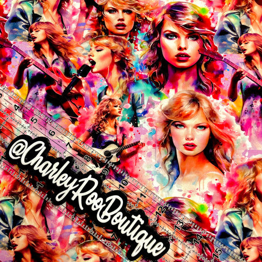 Exclusive, 9x14 Tumbler Cut, Custom Fabric, CottonSpandex, High Quality, Tumbler Fabric, Swiftie, TSwift Portraits, Lavender