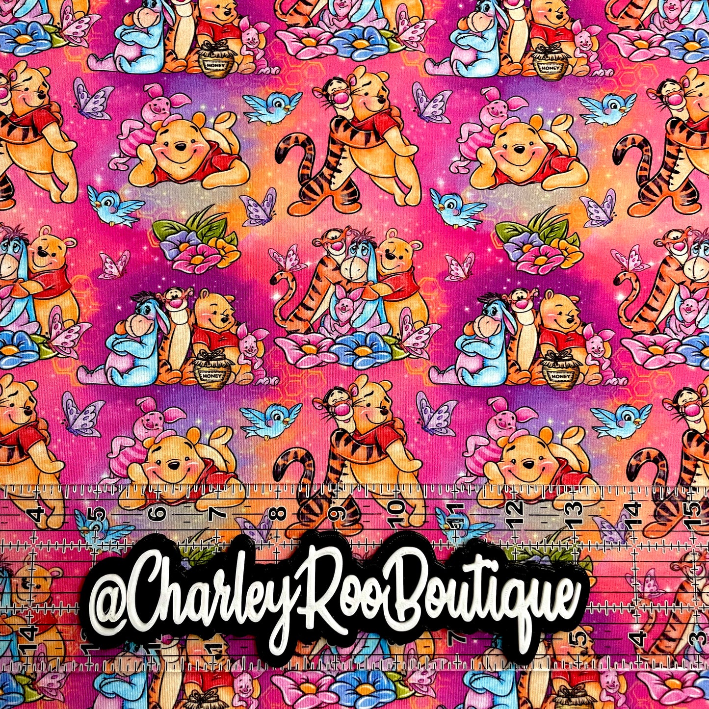 Exclusive, 9x14 Tumbler Cut, Custom Fabric, CottonSpandex, High Quality, Tumbler Fabric, CRB Hunny Bear
