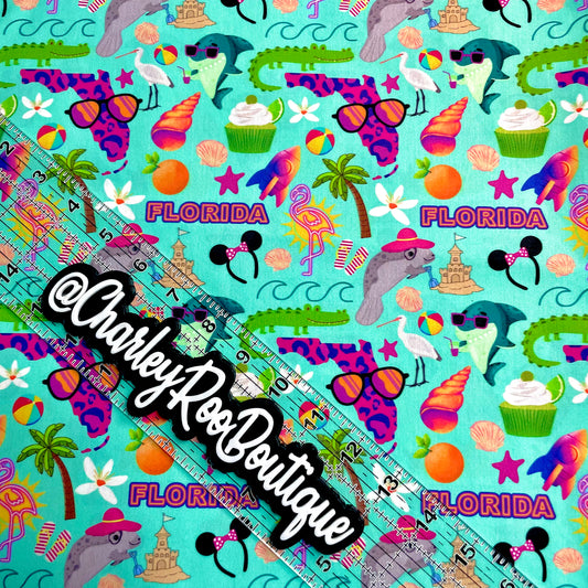 Exclusive, 9x14 Tumbler Cut, Custom Fabric, CW Cotton Woven, High Quality, Tumbler Fabric, Cute, Florida Elements