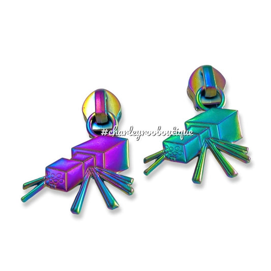 Zipper Pull, Mine Spider, Matte Rainbow