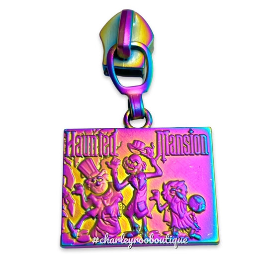 Zipper Pull, Riding Ghosts, Haunted Mansion, Rainbow Matte