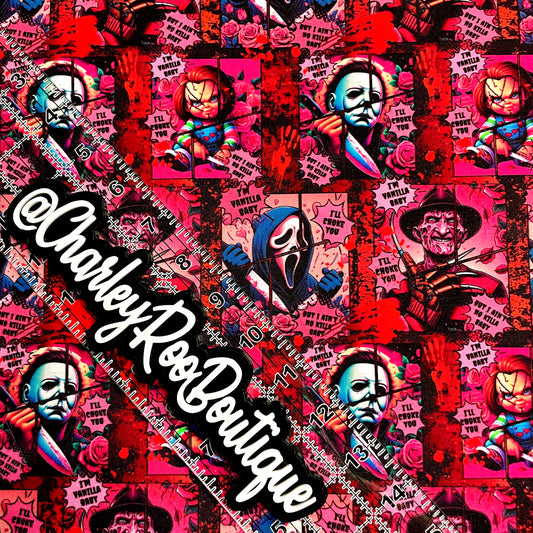 Exclusive, 9x14 Tumbler Cut, Custom Fabric, CottonSpandex, High Quality, Tumbler Fabric, Horror, Vanilla Baby, Full Color