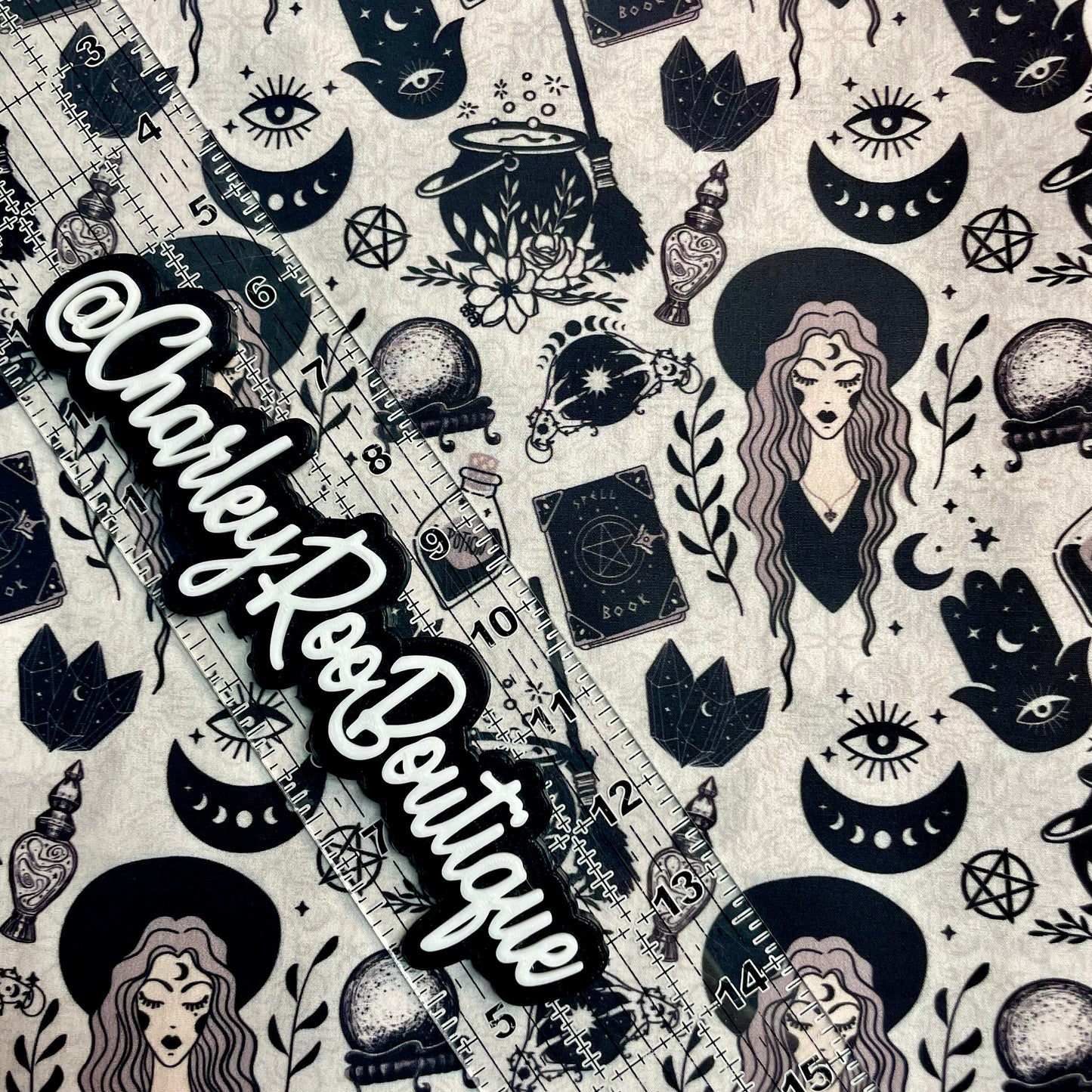 Exclusive, 9x14 Tumbler Cut, Custom Fabric, CW Cotton Woven, High Quality, Tumbler Fabric, Goth Girl, Witchy Woman