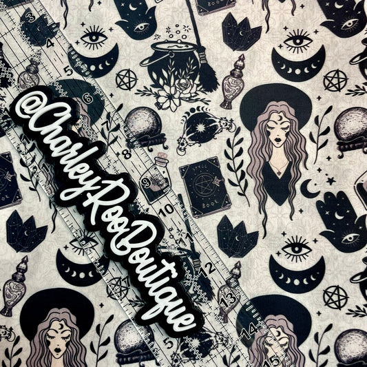 Exclusive, 9x14 Tumbler Cut, Custom Fabric, CW Cotton Woven, High Quality, Tumbler Fabric, Goth Girl, Witchy Woman