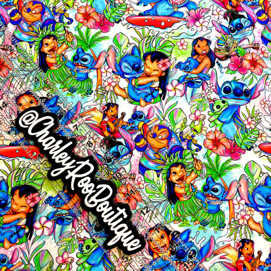 9x14 Tumbler Cut, Custom Fabric, CottonSpandex, High Quality, Mask Cut, Tumbler Fabric, Disney, Stitch, Lilo, Ohana, Pretty, OSP New