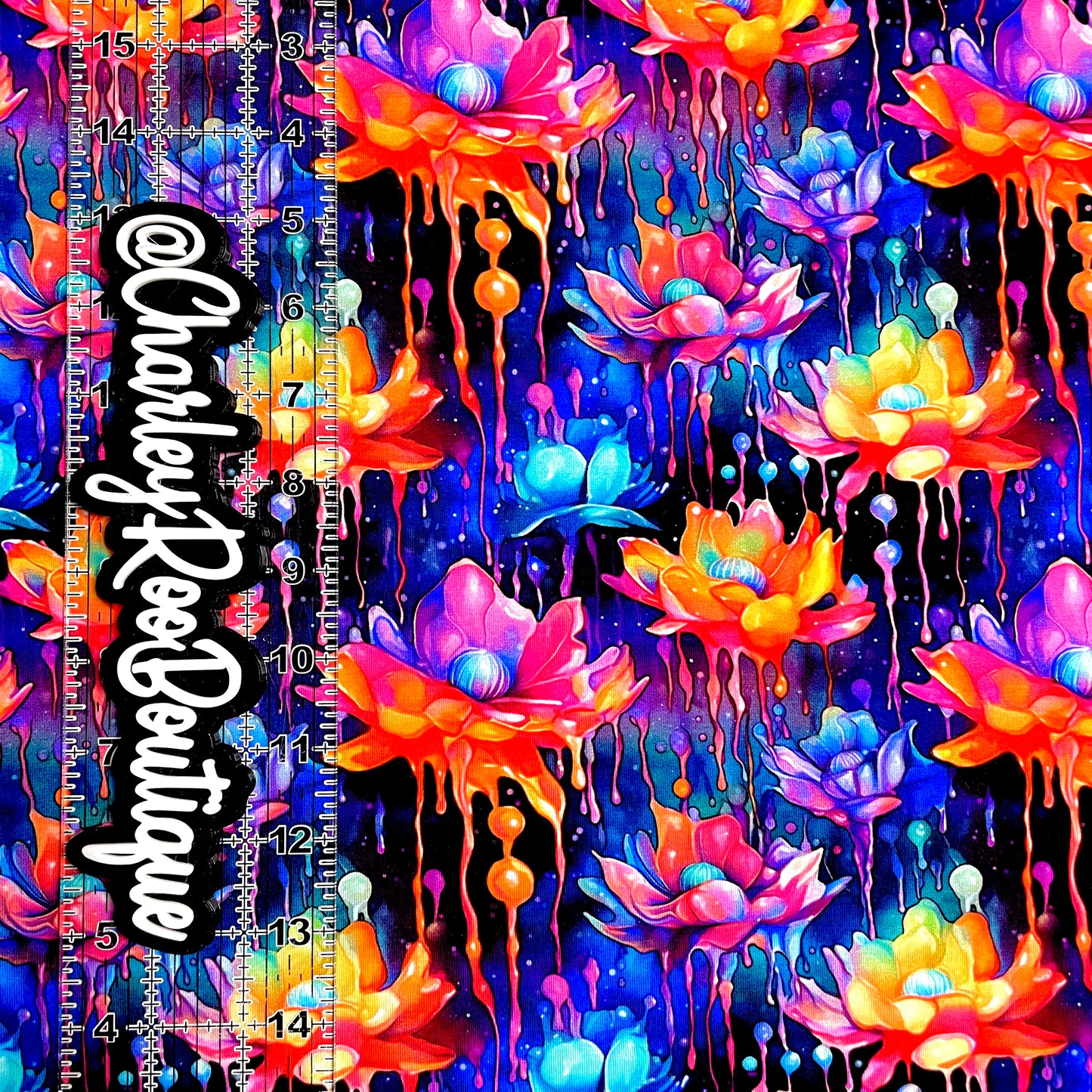 9x14 Tumbler Cut, Custom Fabric, CottonSpandex, High Quality, Mask Cut, Tumbler Fabric, Watercolor Floral Drip