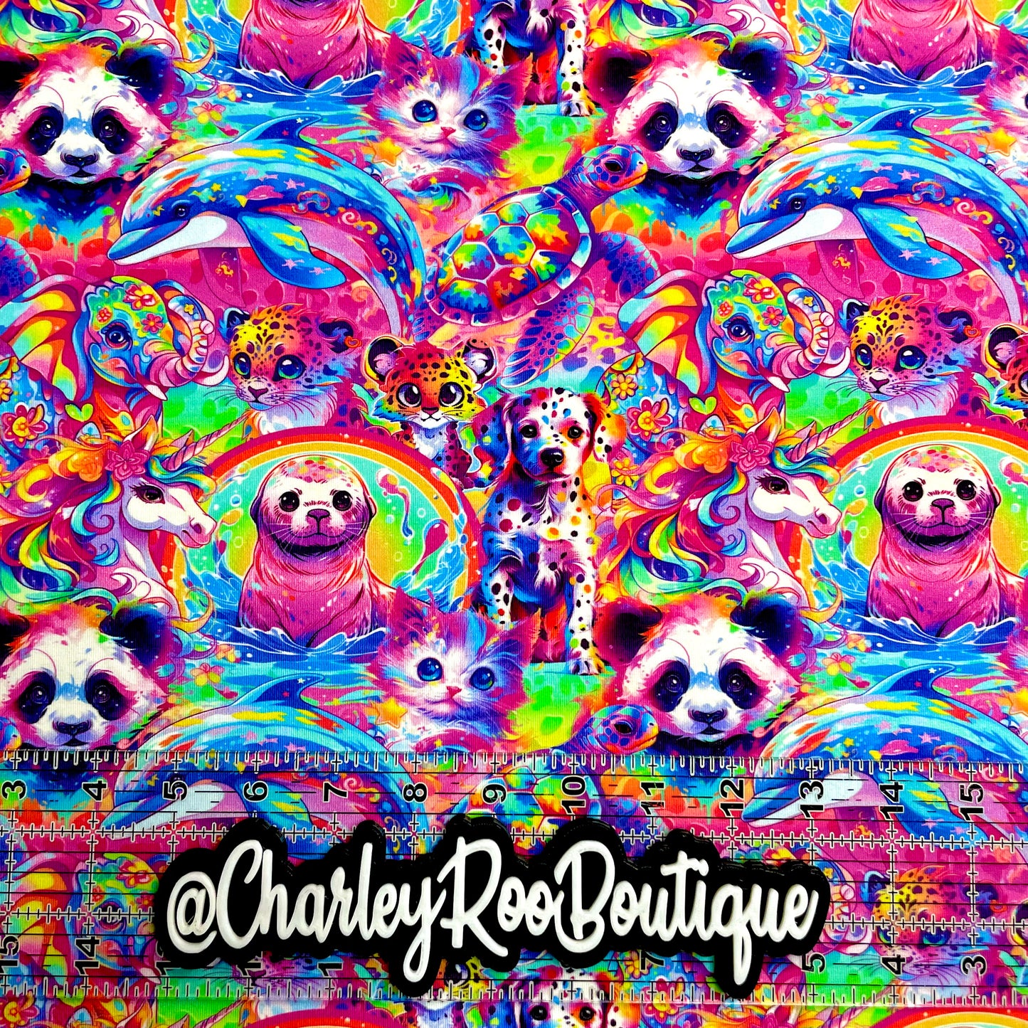 Exclusive, 9x14 Tumbler Cut, Custom Fabric, CottonSpandex, High Quality, Tumbler Fabric, 90s, Animals, Leopard, LisaFrank