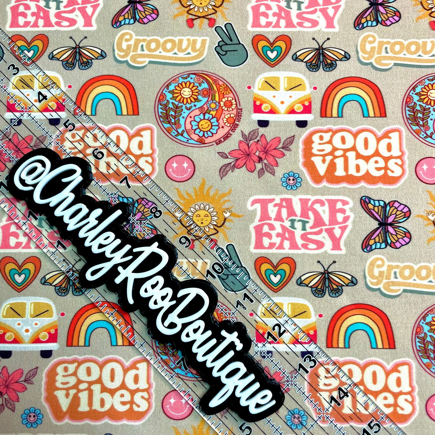 Exclusive, 9x14 Tumbler Cut, Custom Fabric, CottonSpandex, High Quality, Tumbler Fabric, Retro, Be Happy, Good Vibes