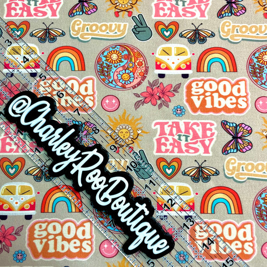 Exclusive, 9x14 Tumbler Cut, Custom Fabric, CottonSpandex, High Quality, Tumbler Fabric, Retro, Be Happy, Good Vibes