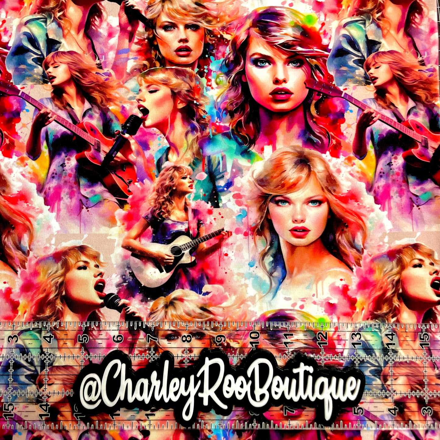 Exclusive, 9x14 Tumbler Cut, Custom Fabric, CottonSpandex, High Quality, Tumbler Fabric, Swiftie, TSwift Portraits, Cream