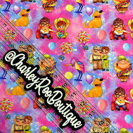Exclusive, 9x14 Tumbler Cut, Custom Fabric, CottonSpandex, High Quality, Tumbler Fabric, CRB, Rainbow Splash Up, Balloon House
