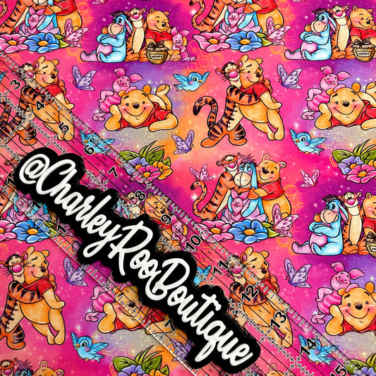 Exclusive, 9x14 Tumbler Cut, Custom Fabric, CottonSpandex, High Quality, Tumbler Fabric, CRB Hunny Bear