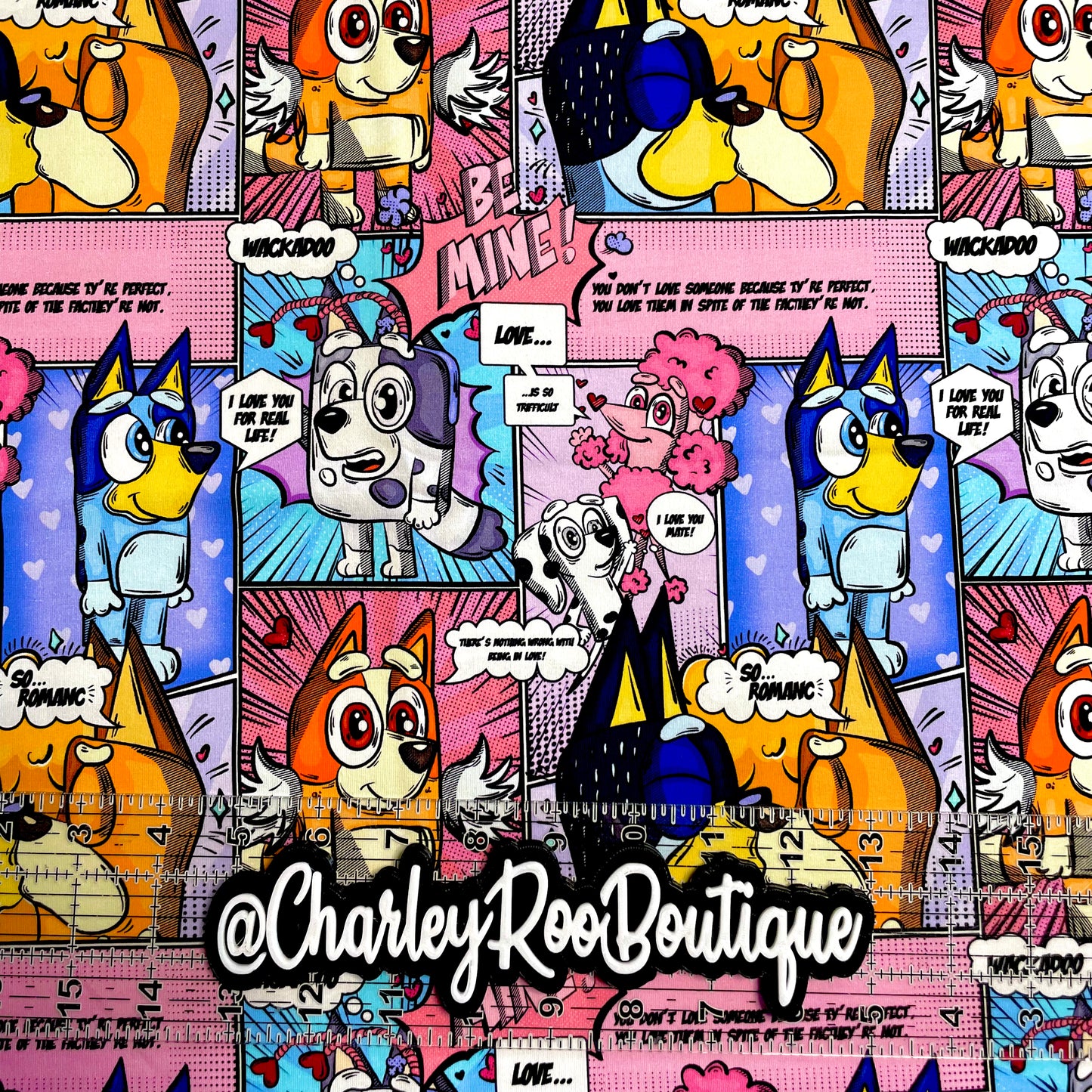 9x14 Tumbler Cut, Custom Fabric, CottonSpandex, High Quality, Mask Cut, Tumbler Fabric, Disney Pups, Bluey Comic Strip, Vday, Large Scale