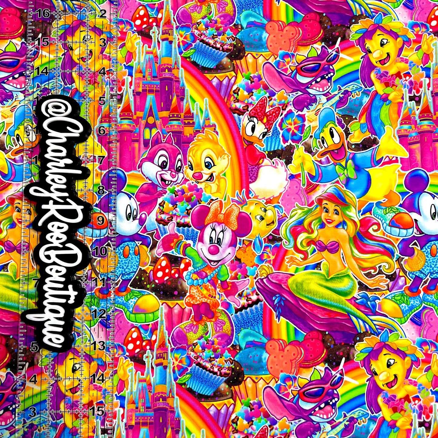 9x14 Tumbler Cut, Custom Fabric, CottonSpandex, High Quality, Mask Cut, Tumbler Fabric, Disney, Neon, Rainbow, Mickey Minnie, Bright, Reg