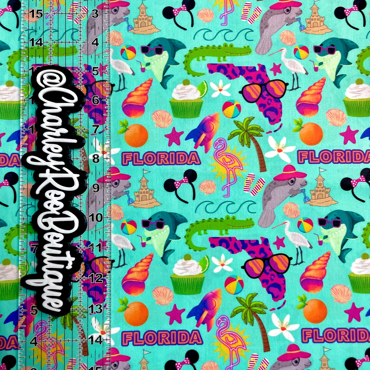 Exclusive, 9x14 Tumbler Cut, Custom Fabric, CW Cotton Woven, High Quality, Tumbler Fabric, Cute, Florida Elements