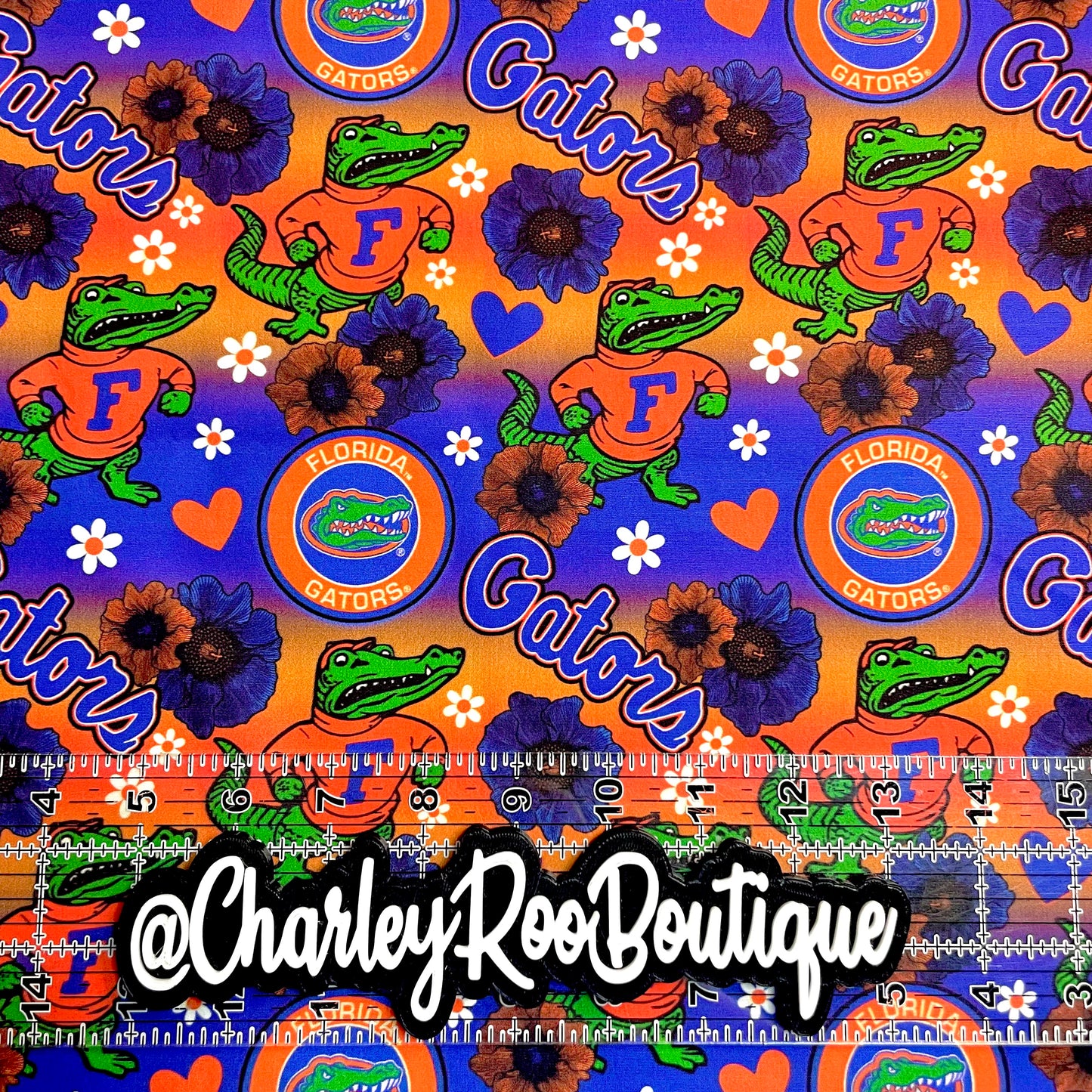 Exclusive, 9x14 Tumbler Cut, Custom Fabric, CW Cotton Woven, High Quality, Tumbler Fabric, Florida, Floral Gator