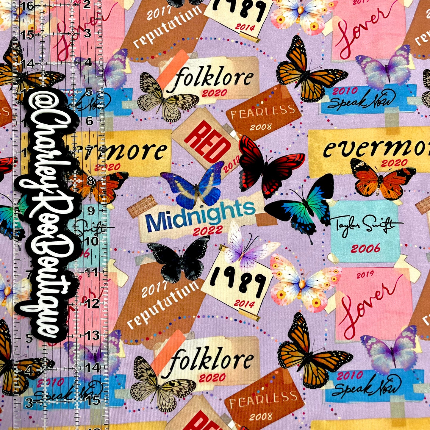 9x14 Tumbler Cut, Custom Fabric, CottonSpandex, High Quality, Mask Cut, Tumbler Fabric, Swiftie, Taylor, Albums, Lavender