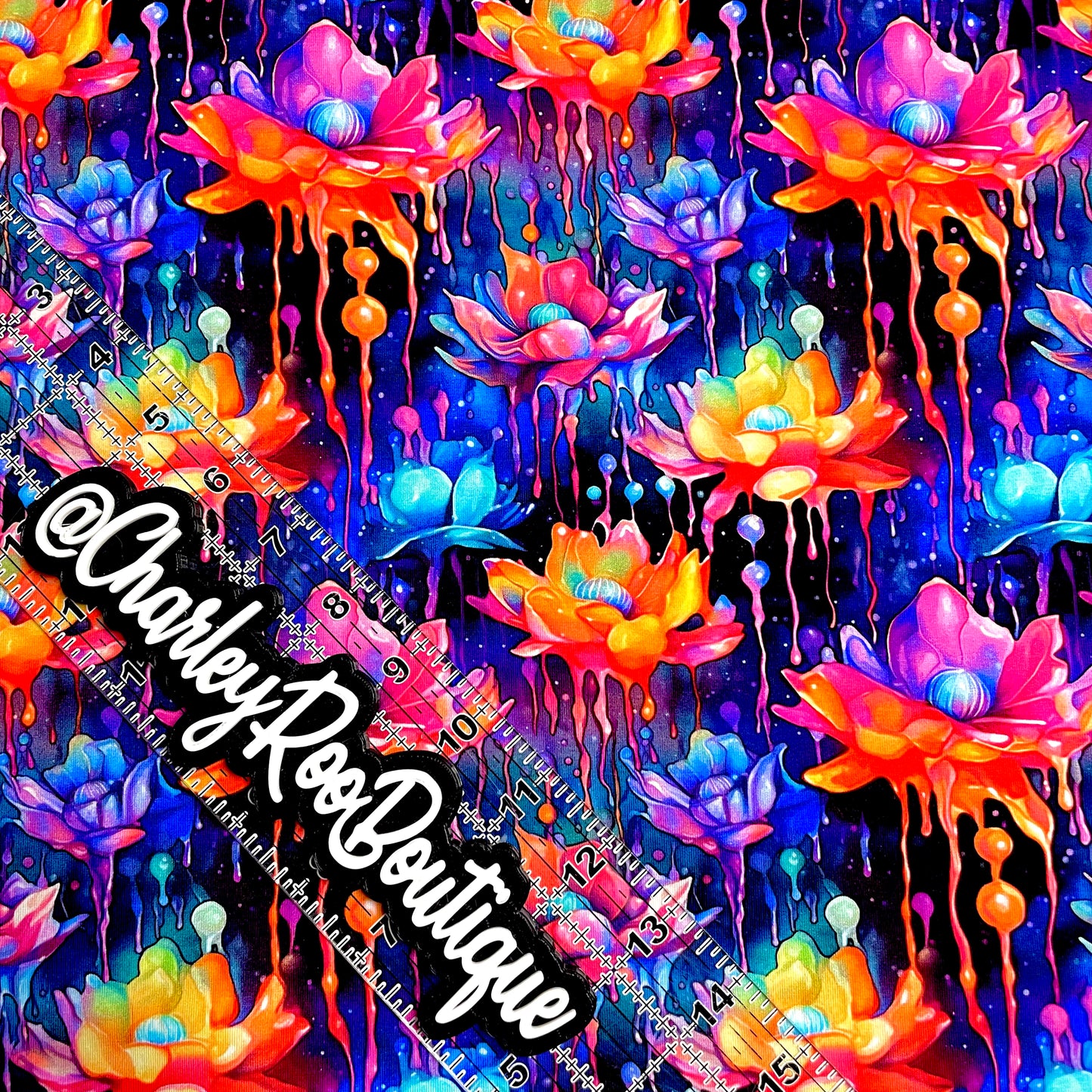9x14 Tumbler Cut, Custom Fabric, CottonSpandex, High Quality, Mask Cut, Tumbler Fabric, Watercolor Floral Drip