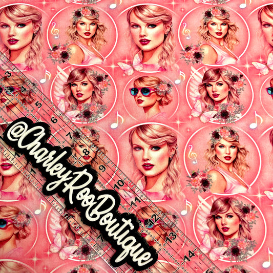 Exclusive, 9x14 Tumbler Cut, Custom Fabric, CottonSpandex, High Quality, Tumbler Fabric, Swiftie, Pink TSwift Frames