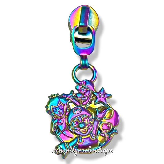 Zipper Pull, Mario Kart, Gamer, Rainbow Matte