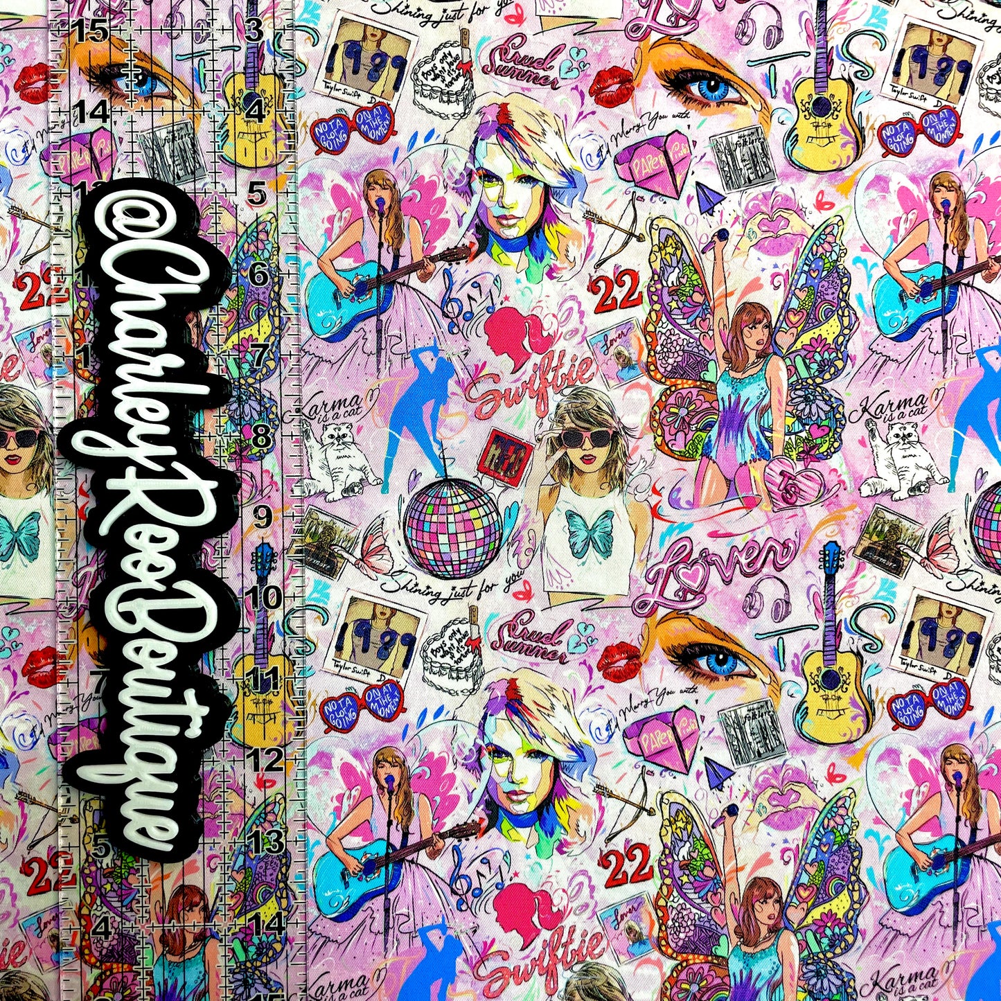 9x14 Tumbler Cut, Custom Fabric, CW Cotton Woven, High Quality, Tumbler Fabric, Swiftie, Artistic TSwift Main