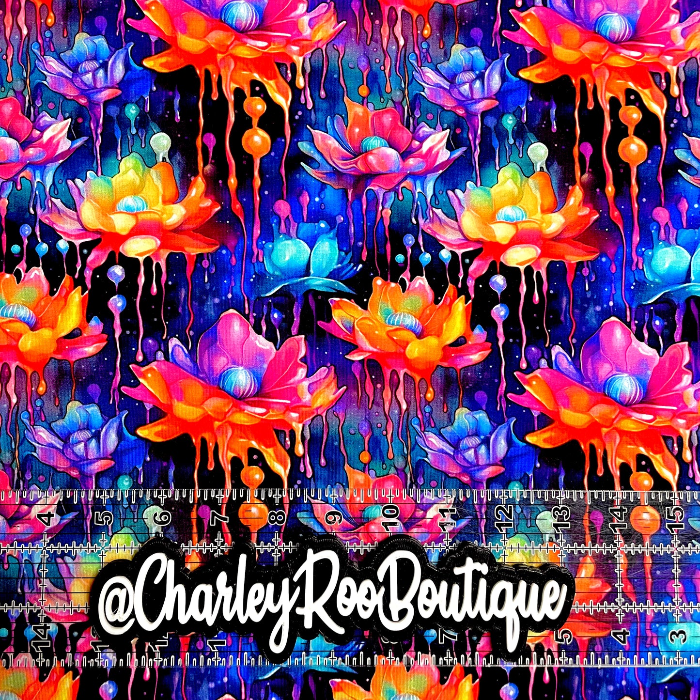 9x14 Tumbler Cut, Custom Fabric, CottonSpandex, High Quality, Mask Cut, Tumbler Fabric, Watercolor Floral Drip