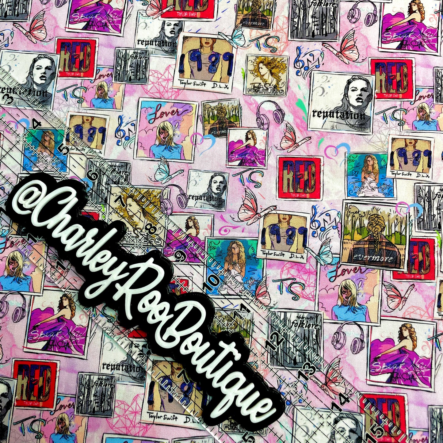 9x14 Tumbler Cut, Custom Fabric, CW Cotton Woven, High Quality, Tumbler Fabric, Swiftie, Artistic TSwift Records