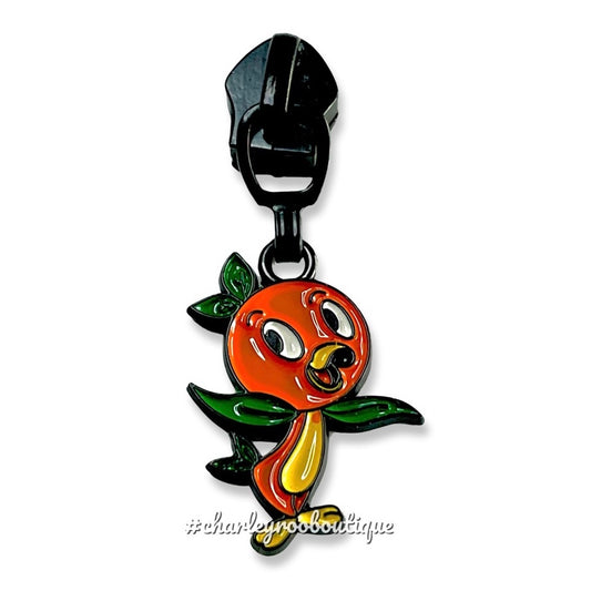 Zipper Pull, Orange Bird