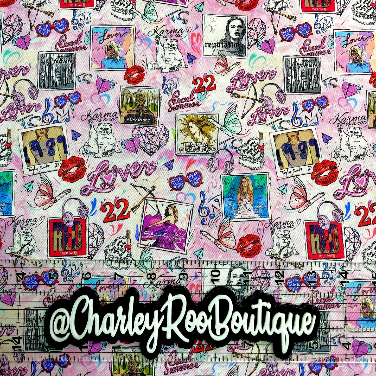 9x14 Tumbler Cut, Custom Fabric, CW Cotton Woven, High Quality, Tumbler Fabric, Swiftie, Artistic TSwift Elements
