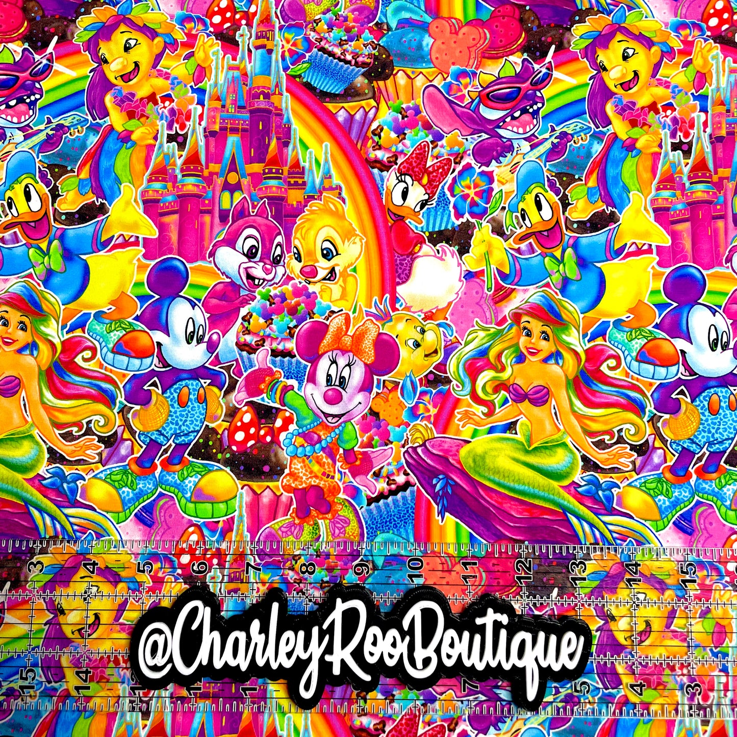 9x14 Tumbler Cut, Custom Fabric, CottonSpandex, High Quality, Mask Cut, Tumbler Fabric, Disney, Neon, Rainbow, Mickey Minnie, Bright, Reg