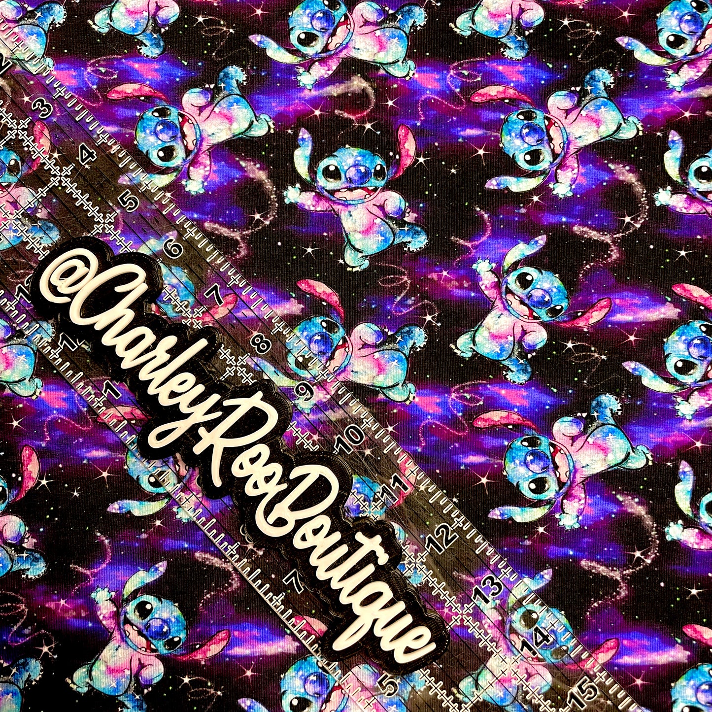 9x14 Tumbler Cut, Custom Fabric, CottonSpandex, High Quality, Mask Cut, Tumbler Fabric, Disney, Stitch, Black, Galaxy, Toss