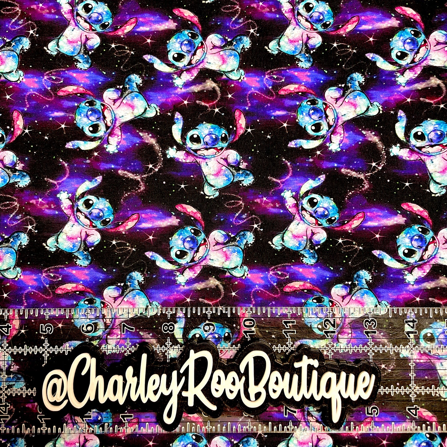 9x14 Tumbler Cut, Custom Fabric, CottonSpandex, High Quality, Mask Cut, Tumbler Fabric, Disney, Stitch, Black, Galaxy, Toss