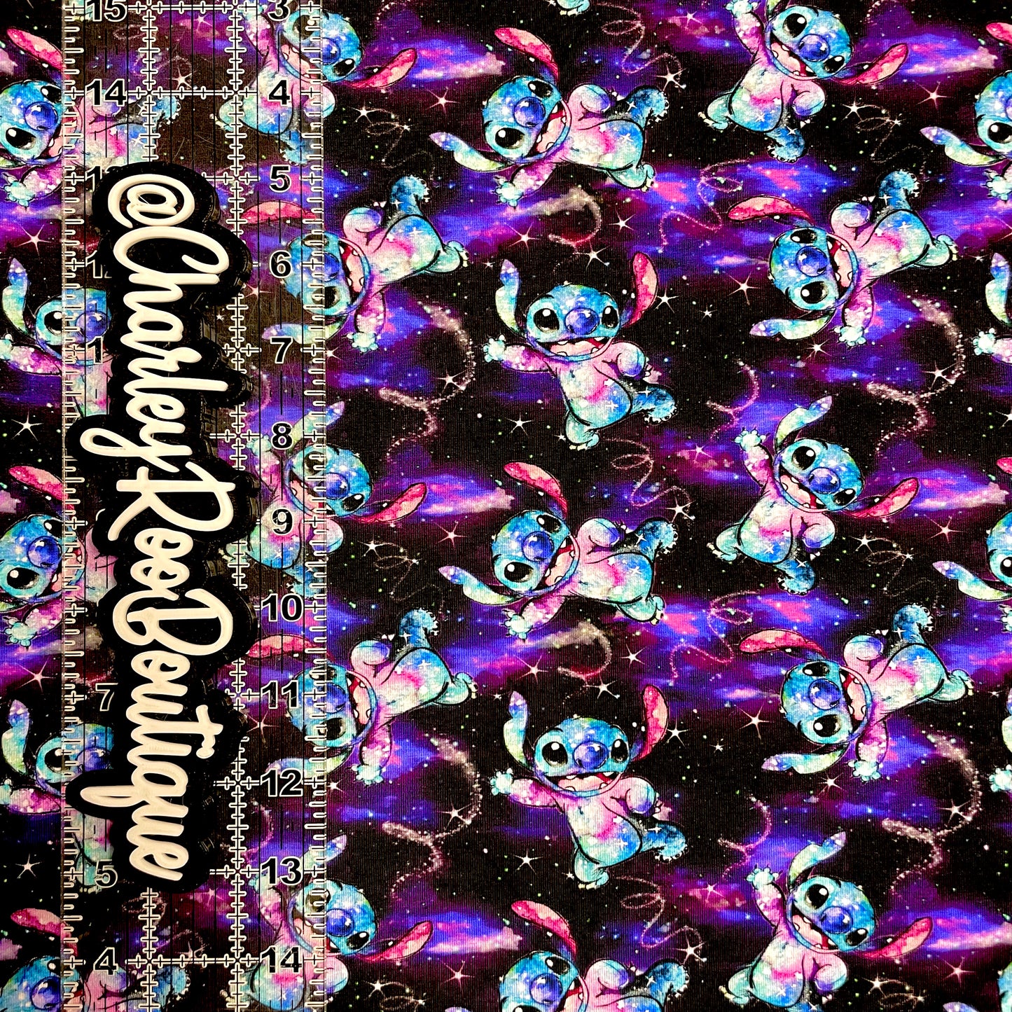 9x14 Tumbler Cut, Custom Fabric, CottonSpandex, High Quality, Mask Cut, Tumbler Fabric, Disney, Stitch, Black, Galaxy, Toss