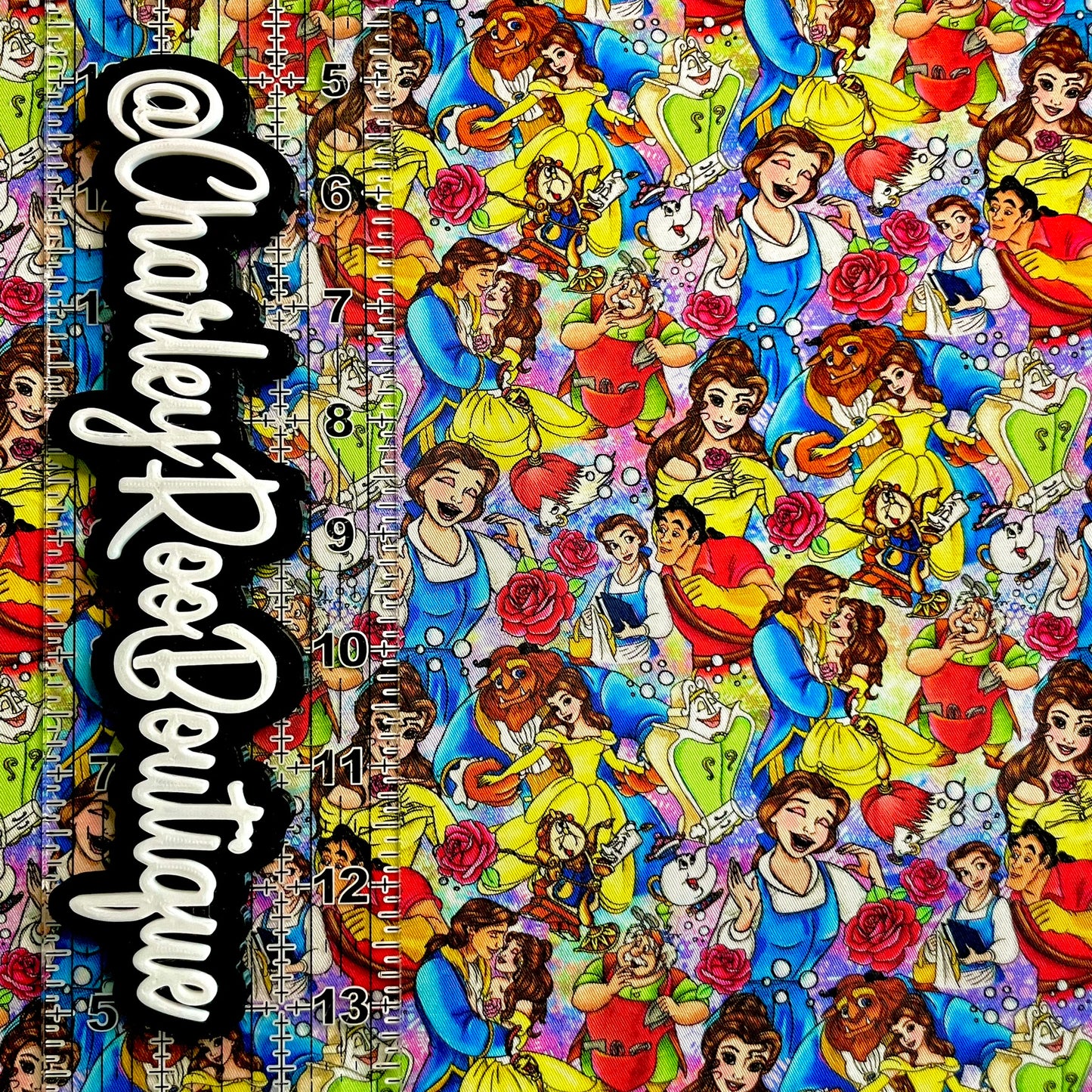 9x14 Tumbler Cut, Custom Fabric, CW Cotton Woven, High Quality, Tumbler Fabric, Belle, Yellow, Roses, Small Scale