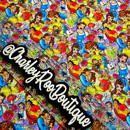 9x14 Tumbler Cut, Custom Fabric, CW Cotton Woven, High Quality, Tumbler Fabric, Belle, Yellow, Roses, Small Scale