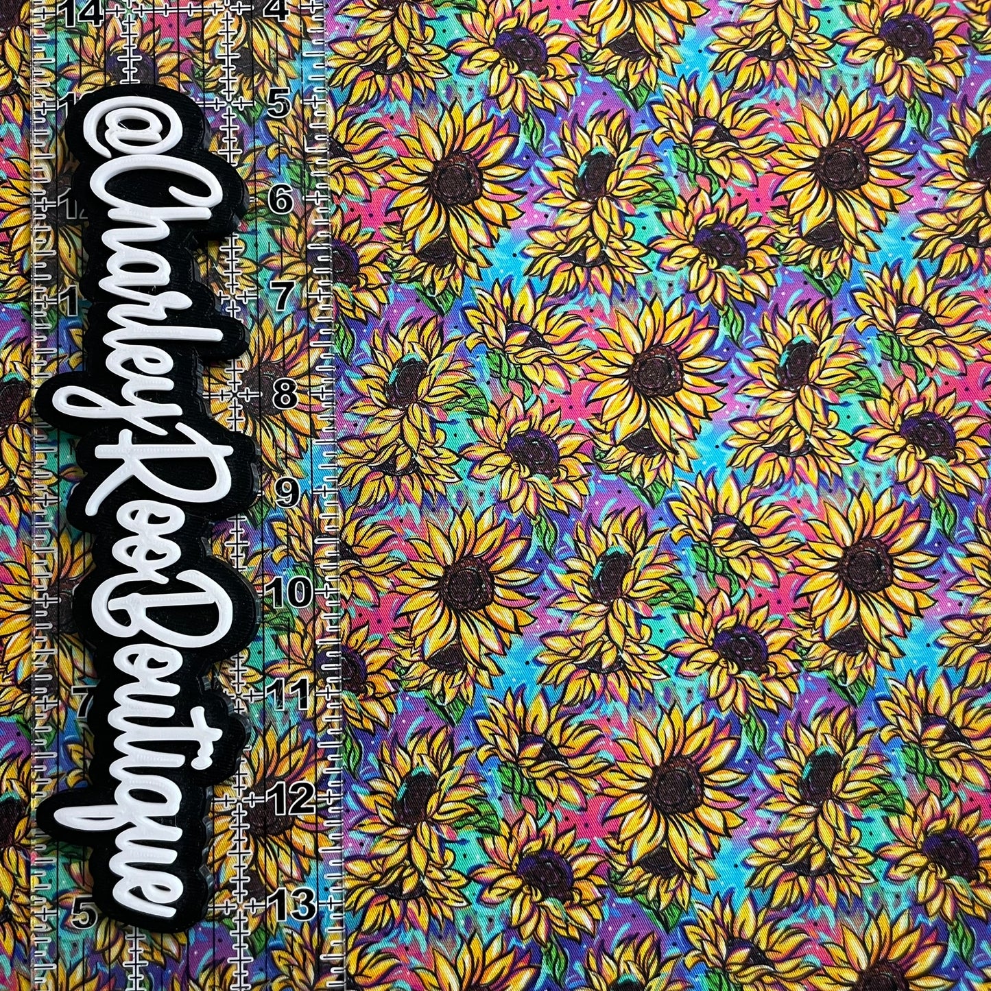 9x14 Tumbler Cut, Custom Fabric, CW Cotton Woven, High Quality, Tumbler Fabric, Floral, Pretty, Sunflowers, Flowers, Galaxy